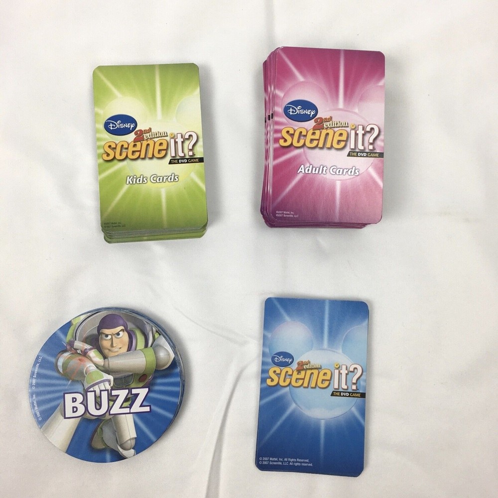 Disney Scene It? 2nd Ed Family Trivia Game Parts‎ Adult Kids Buzz Cards ONLY